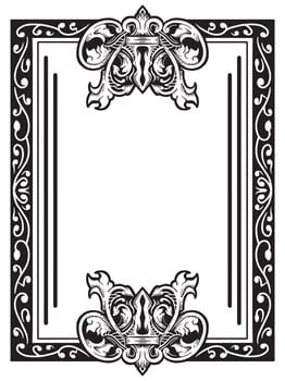 Classic Ornamental Frame in Line Art Style vector