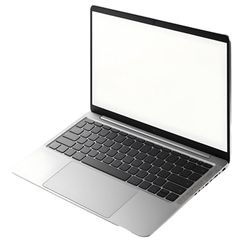 Realistic Laptop Front View Empty Screen for Website App Presentation png