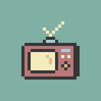 retro television pixel vector