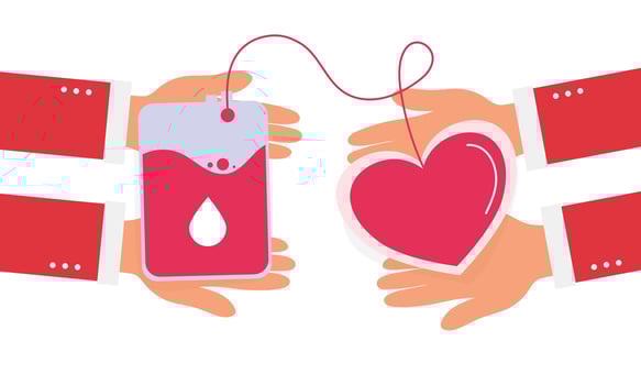 Hands Holding Heart Box Gift vector