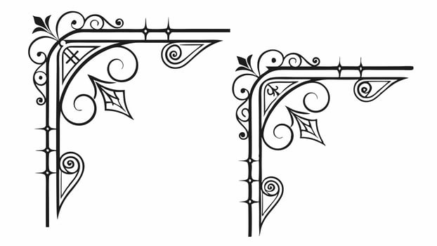 Two ornate brackets on a white background vector