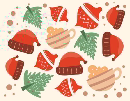 Christmas Cookies and Treats Pattern vector