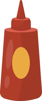 Red Barbecue Sauce Bottle vector