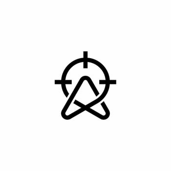 the letter A which forms like target practice, and round shield. vector