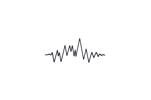 A simple black and white sound wave illustration on transparent background, depicting audio frequency or music visualization. minimalist design conveys sense of rhythm and movement png