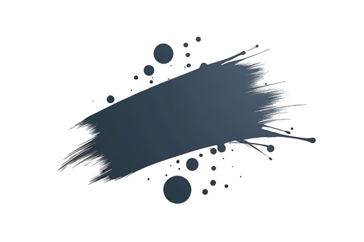 A dark blue paint splash with splatters creates abstract and artistic design, evoking creativity and expression. dynamic brushstroke and scattered droplets add sense of movement png
