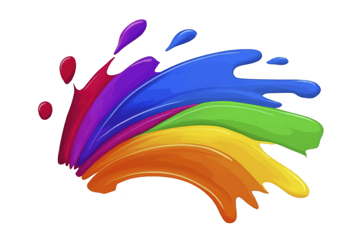 A vibrant splash of colorful paint strokes in red, purple, blue, green, yellow, and orange creates dynamic and energetic visual. abstract design evokes creativity and artistic expression png