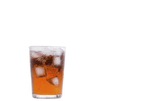 A refreshing glass of iced tea with ice cubes, showcasing cool and inviting beverage. amber liquid contrasts with clear glass, creating thirst quenching visual png