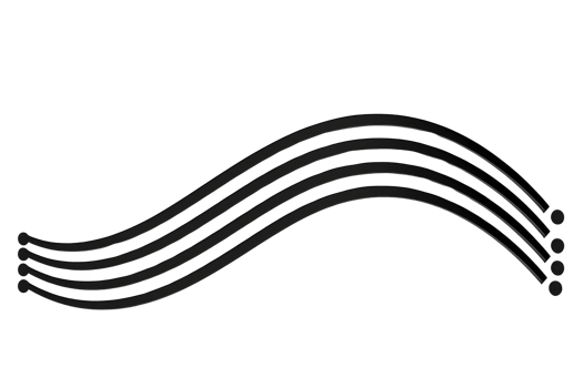 A simple black wavy line design with parallel curves and dots at ends, resembling stylized musical staff or abstract wave pattern. minimalist style adds modern touch png