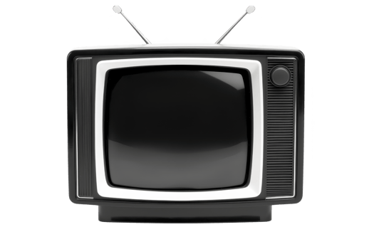 A vintage black and white television with antennas evokes nostalgia, showcasing retro design and classic technology. old fashioned TV set is symbol of past entertainment eras png