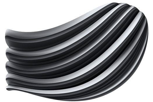 A smooth, abstract black and white wave pattern with curved lines creates dynamic and modern design. flowing shapes convey sense of movement and elegance png