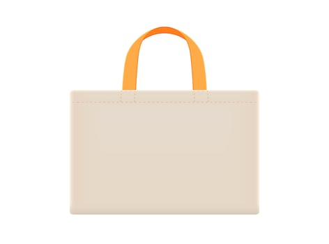 tote bag with orange handle, cloth bags blank, cotton yarn cloth bags illustration, fabric cloth bag empty template for design vector