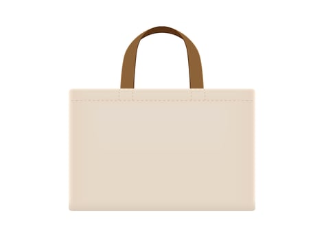 tote bag with brown handle, cloth bag blank, cotton yarn cloth bags illustration, fabric cloth bag empty template for design vector