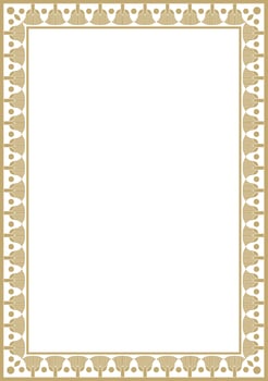golden square Egyptian ornament.Rectangle, frame, ancient Egypt. Pattern of lotus flower vector