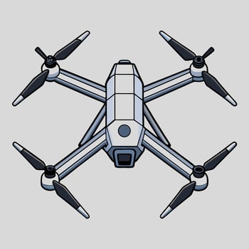 Modern unmanned aerial vehicle illustration drone with quadcopter design and technology vector