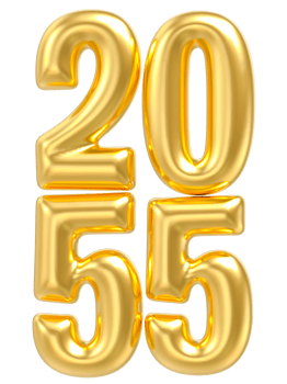 happy new year 2055 number 3d render png