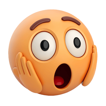 3D icon, Surprised Emoticon with Hands on Cheeks and Eyes Wide png