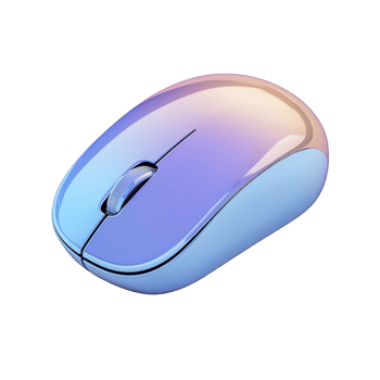 sleek, modern wireless computer mouse with gradient blue and purple design, featuring smooth surface and ergonomic shape for comfortable use png