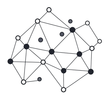 complex network of interconnected nodes and lines forms abstract geometric pattern, symbolizing connectivity and communication. design is minimalistic and modern, evoking sense of technology png