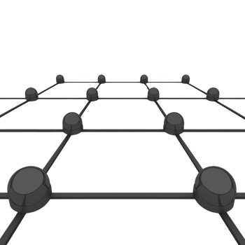 3D illustration of graphene lattice structure, showcasing interconnected hexagonal patterns and nodes, representing atomic arrangement of carbon atoms graphene. perspective emphasizes repeating png