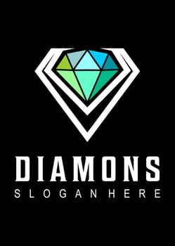 initial V diamond idea logo design vector