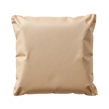 Beige Kraft Paper Pillow Mockup on Transparent Background png