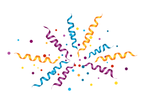 Colorful Confetti Burst on Transparent Background for Celebration and Party Designs png