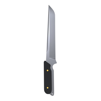 Sharp kitchen knife isolated on transparent png