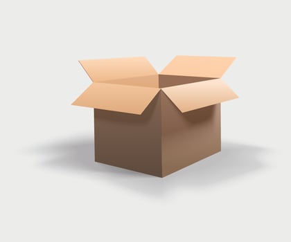 colorful stylized cardboard box isolated on black background vector