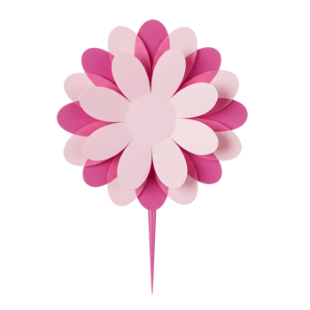 Pink Paper Flower Craft Design png
