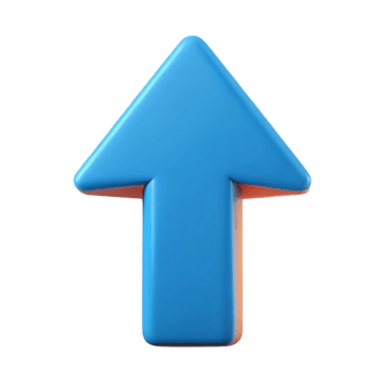 bold wonderful Minimal symmetrical arrow pointing upwards. Clean lines, flat color, crisp edges with Scalable Design. expertly shot png