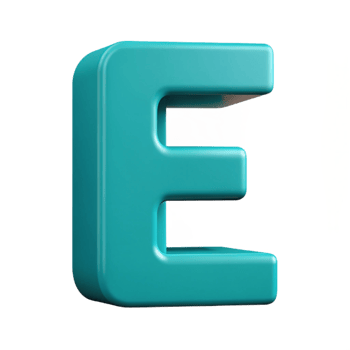 playful impressive Crisp edges, flat cyan letter E . Clean lines, minimal design with Scalable Design. professional png