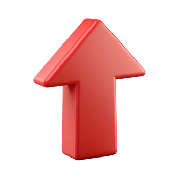 mesmerizing elegant Abstract arrow pointing upwards. Clean lines, flat red color, and with Scalable Design. gallery standard png