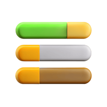 quintessential traditional Progress bar with three sections. Clean lines, minimal design with Scalable Design. masterfully captured png