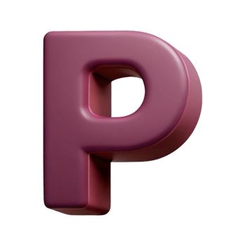 sumptuous exceptional Minimal P in flat burgundy. Clean lines with Scalable Design. png