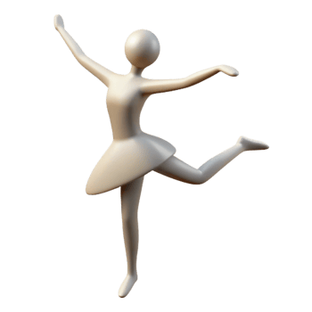 pristine reflective traditional Silhouette of a ballet dancer. Clean lines, minimal design, flat color with Scalable Design. top-tier png