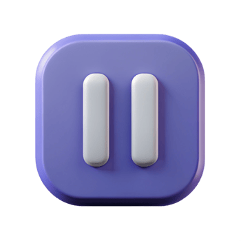 rare impressionist Pause button icon with two vertical bars. Clean lines, flat color, symmetrical with Scalable Design. luxury png