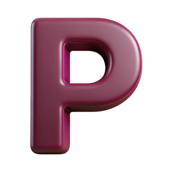 immaculate vintage Minimal P in flat burgundy. Clean lines with Scalable Design. genuine png