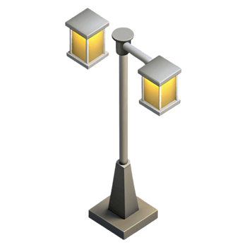 vibrant distinctive Isometric street light, single-weight stroke, clean lines, with Scalable Design. png