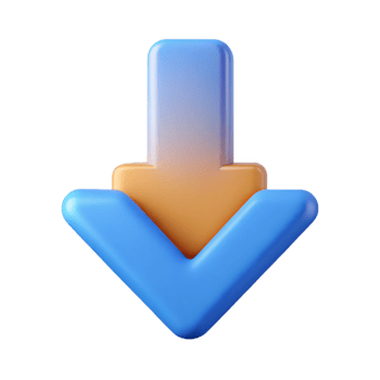 playful striking Download arrow icon. Crisp edges, minimal. Single-weight stroke, flat color with Scalable Design. 8K png