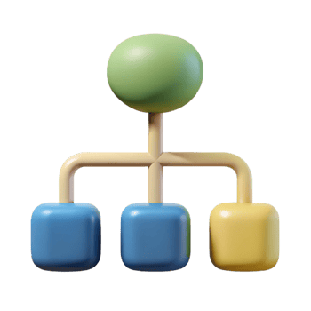 elegant artistic Tree diagram with three branches. Scalable, flat color with Scalable Design. high quality png