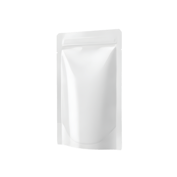 White Stand-Up Pouch Packaging Mockup Transparent Background png