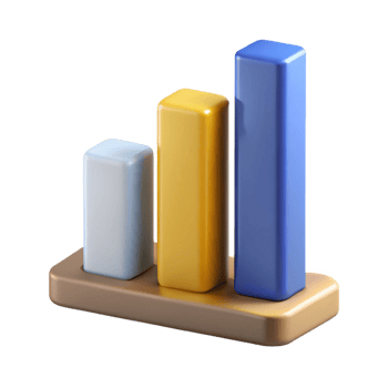 dramatic picturesque Bar graph comparing three data points. Clean lines, crisp edges, with Scalable Design. sharp png