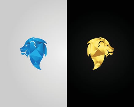 Geometric Lion Head Design Modern Template. vector