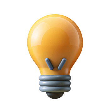 elegant playful artistic Lightbulb icon representing idea or innovation. Crisp edges, flat color, minimal design with Scalable Design. luxury png