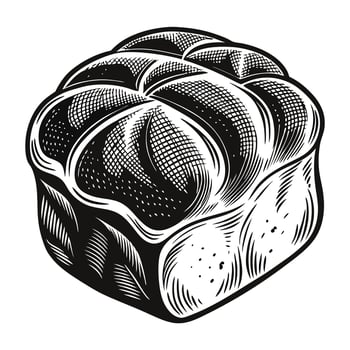 Vintage Style Bread Illustration Hand Drawn Bakery Art in Black and White vector