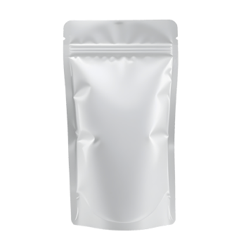 White Stand-Up Pouch Packaging Mockup on Transparent Background png