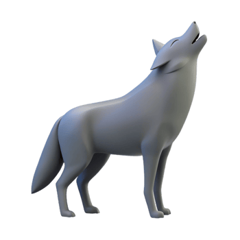 magnificent traditional Silhouette of a howling wolf. Clean lines, minimal design, flat color with Scalable Design. top-tier png