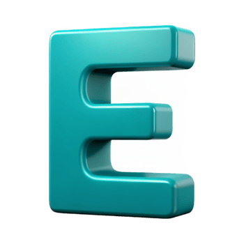 majestic calm avant-garde Crisp edges, flat cyan letter E . Clean lines, minimal design with Scalable Design. refined png