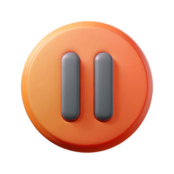 harmonious picturesque Pause button icon with two vertical bars. Clean lines, flat color, symmetrical with Scalable Design. 4K png
